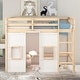 preview thumbnail 12 of 10, Wood Twin Size Loft Bed with Built-in Storage Wardrobe and 2 Windows