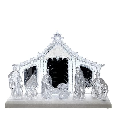 Kurt Adler 9.65-Inch Battery-Operated LED Musical Nativity Scene