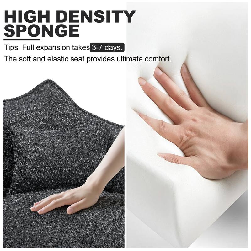 Rossetta Soft Comfortable Square Beanbag Chair with Armrests