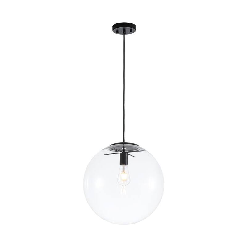 Minimalism Single-Light Clear Glass Globe Pendant - 15.7 in