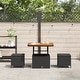 preview thumbnail 16 of 39, vidaXL 3/4 Piece Garden Dining Set with Cushions Black Poly Rattan Acacia