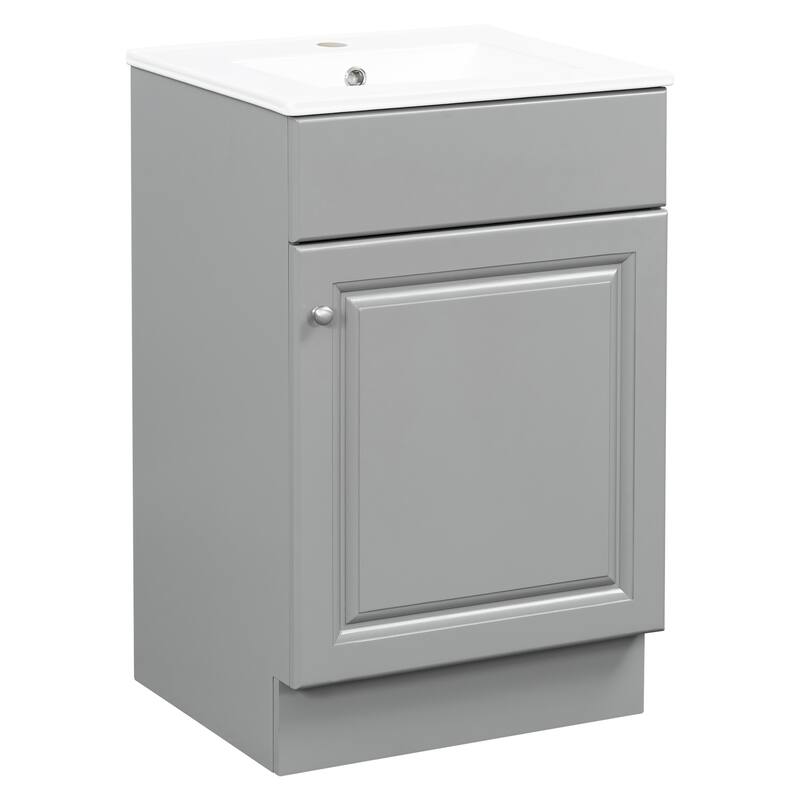 20" Bathroom Vanity with Sink, Vanity Cabinet with Door Shelf and Adjustable Shelf