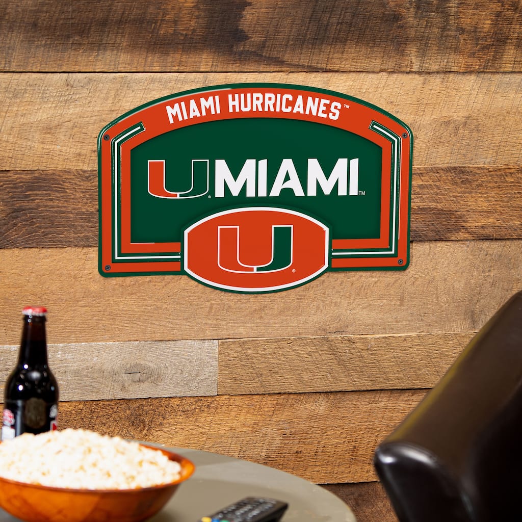 University of Miami Embossed Steel Wall Sign, 11" x 17"