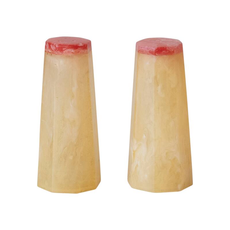 2-Tone Resin Salt and Pepper Shakers - 1.5"L x 1.5"W x 3.3"H - 1.5"L x 1.5"W x 3.3"H - Multi