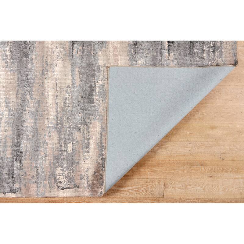 Terra by Obeetee Avalon Brushstrokes Gray Rug