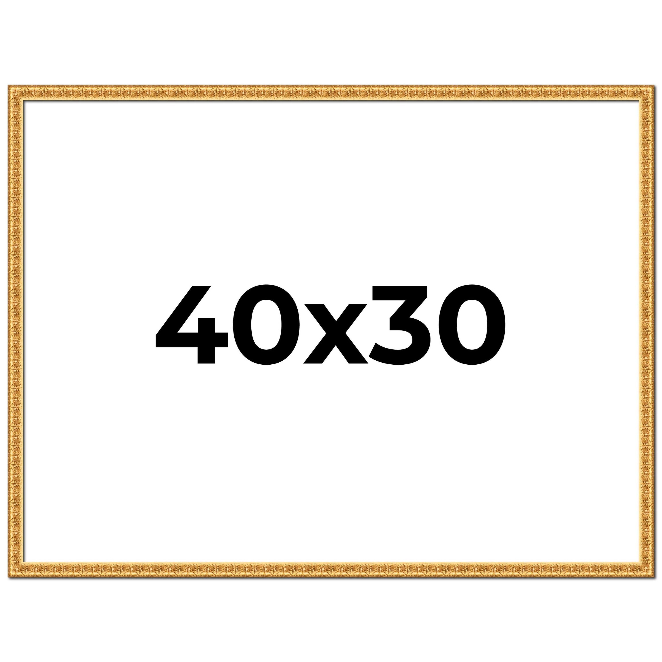 40x30 Frame Gold Real Wood Picture Frame Width 1 inches | Interior