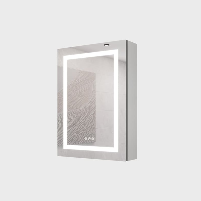 20 X 28 inch Bathroom Medicine Cabinet with Mirror Wall Mounted LED Bathroom Mirror Cabinet with Lights - Clear