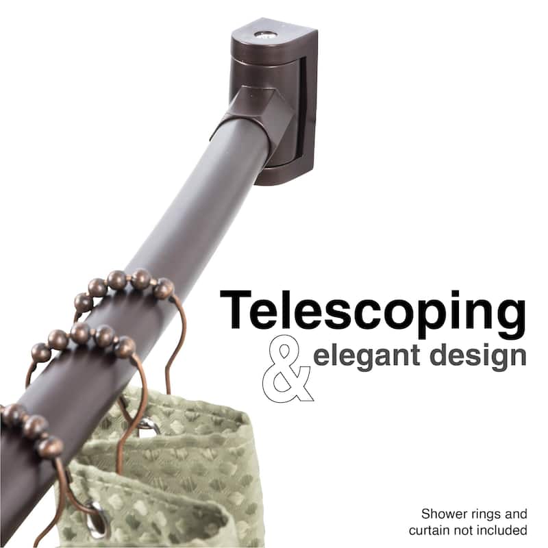 Curved Shower Curtain Rod Adjustable 36 to 61 inches by JS Jackson Supplies