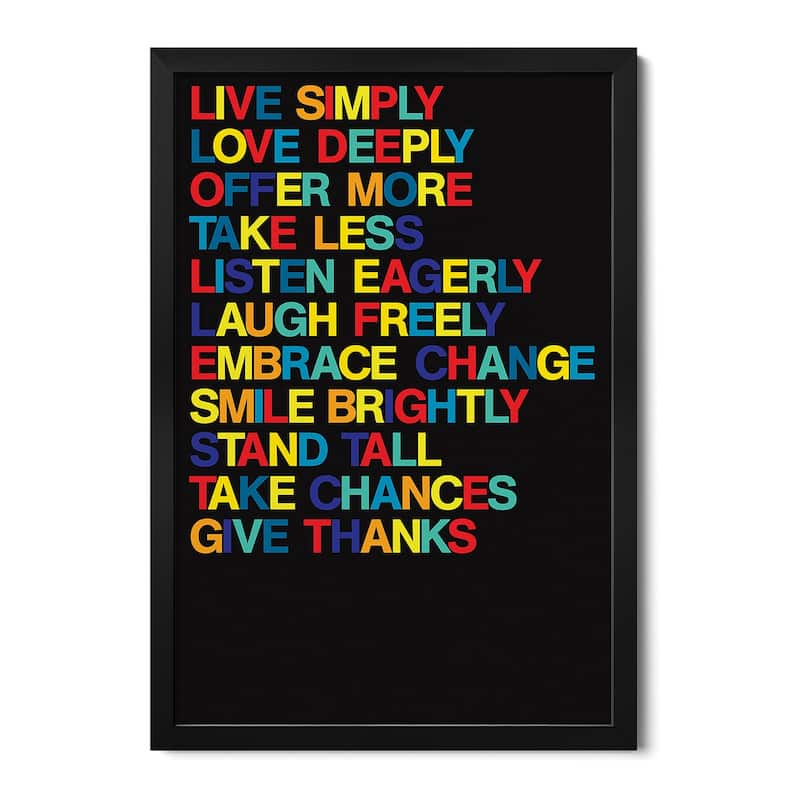 For A Better Life (Colors On Black) Premium Framed Poster by The Usual Designers - Black - 32x24x1