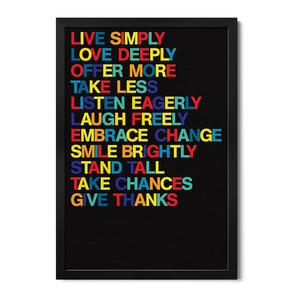 For A Better Life (Colors On Black) Premium Framed Poster by The Usual Designers
