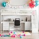 preview thumbnail 1 of 22, Twin Size Loft Kids Bed Frame with Built-in Desk, Double Storage Drawers, Sturdy Pine Wood Construction, Easy Assembly, White White