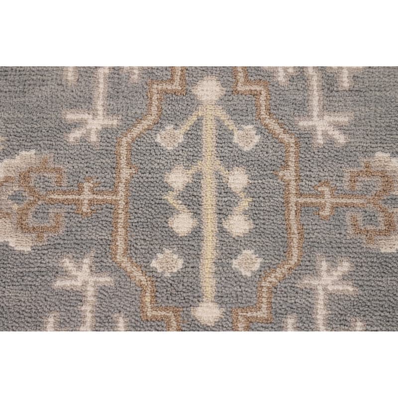 Gray Oushak Oriental Area Rug Handmade Floral Wool Carpet - 3'11" x 6'0"