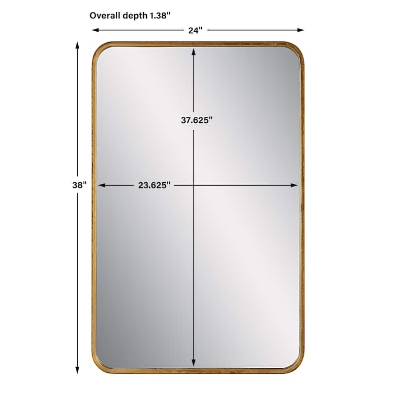 Copper Grove Gold Leaf Iron Rectangular Wall Mirror
