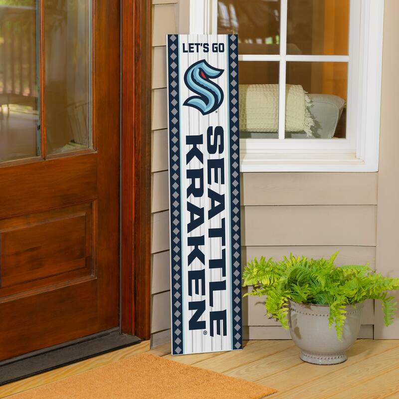 47" Double Sided Seasonal Porch Leaner, Seattle Kraken - 47" x 11.25"
