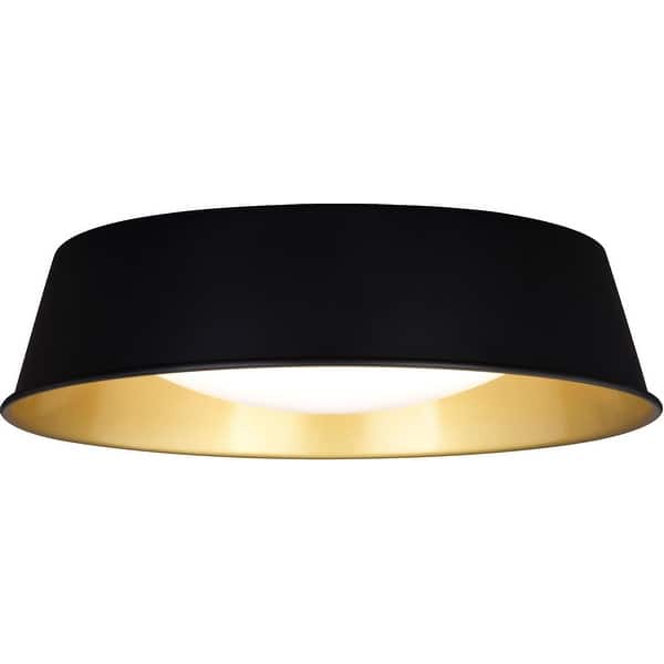 slide 2 of 11, Vaxcel Lighting C0303 Beacon Hill 13" Wide LED Flush Mount Ceiling Matte Black / Satin Gold