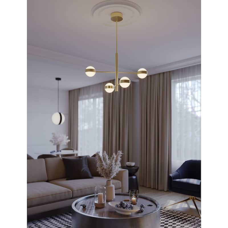 AFX Verona 4 - Light LED Pendant Light - Light Antique Brass
