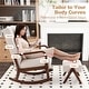 preview thumbnail 10 of 18, Costway Rocking Chair with Ottoman Upholstered Fabric Glider Rocker - See Details