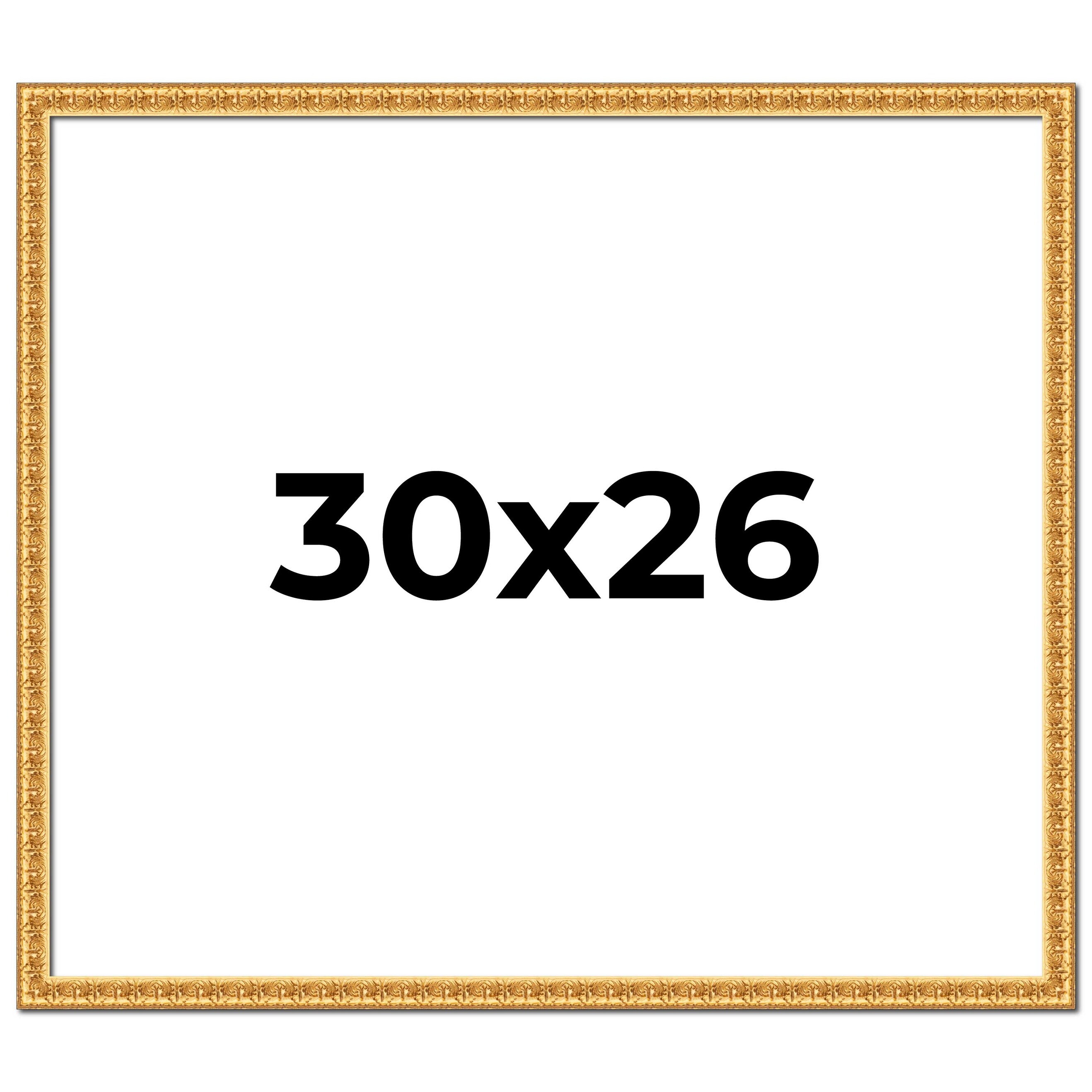 30x26 Frame Gold Real Wood Picture Frame Width 1 inches | Interior