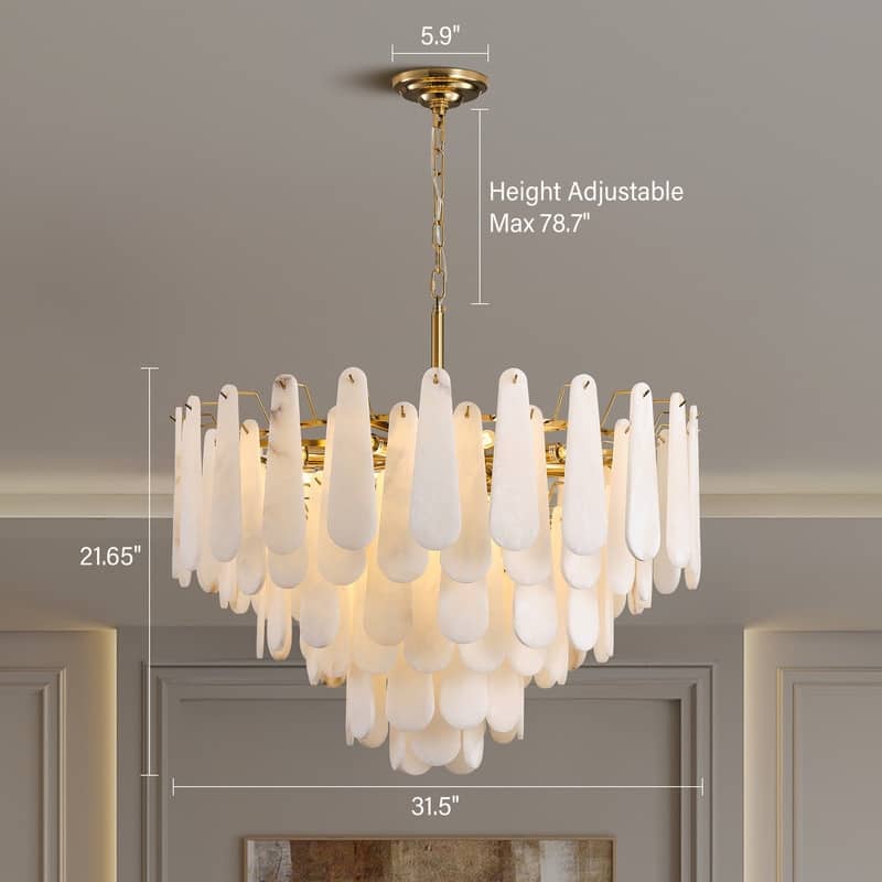 KAYLA Modern Chandelier 32 in. 16-Lights Gold Chandelier