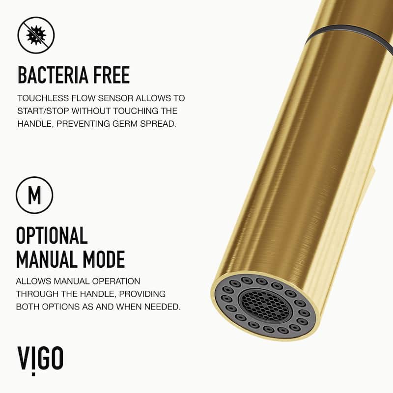 VIGO Greenwich 18" H Single Handle Pull-Down Sprayer Kitchen Faucet with Touchless Sensor