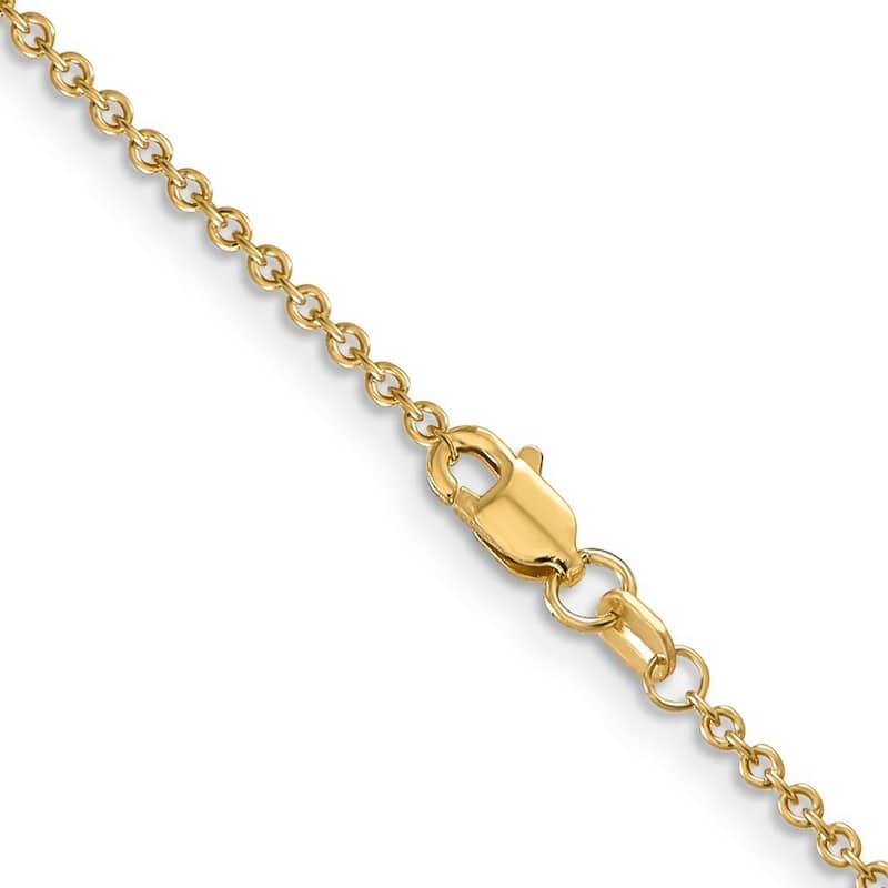 Curata 14k Yellow Gold Solid Polished 1.6mm Cable Chain Necklace Options 16 18 20 24 24