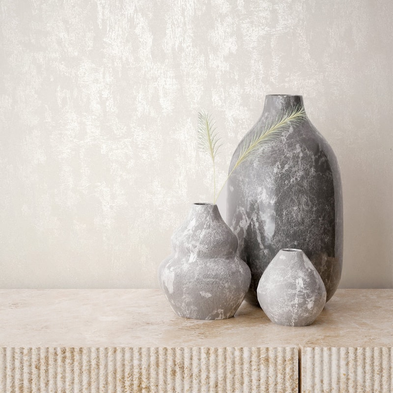 Galerie Wallcoverings Modern Metallic Texture Vinyl on Non-woven Soft Metallic Wallpaper Roll