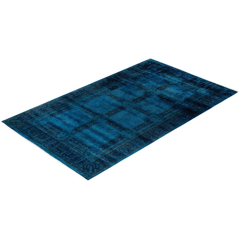 Fine Vibrance, One-of-a-Kind Hand-Knotted Area Rug - Blue, 6' 2" x 10' 5" - 6' 2" x 10' 5"