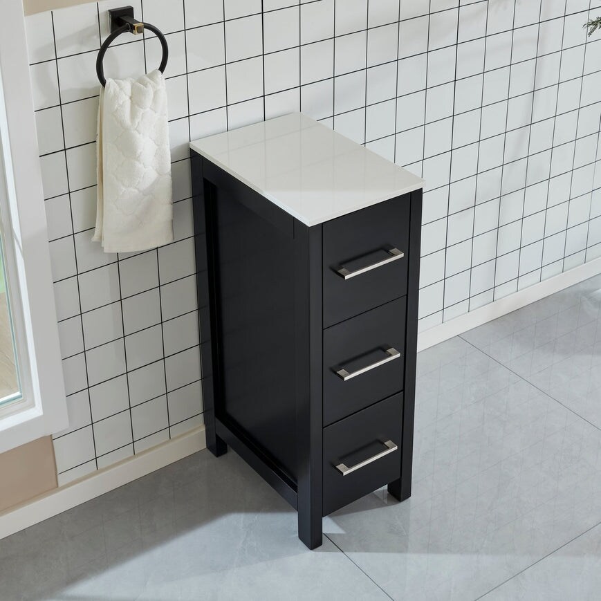 Vanity Art 12 Inch Bathroom Vanity Cabinet 3 Drawer Side Storage Organizer Freestanding Single Vanity Bedroom Bathroom Entryway