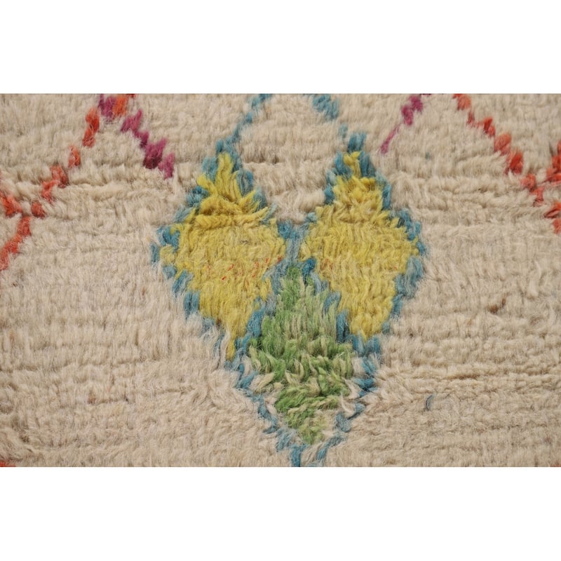 Geometric Moroccan Pakistan Area Rug Handmade Wool Carpet - 7'11" x 10'10"