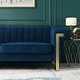 preview thumbnail 5 of 18, Mid-Century Channel Tufted Velvet Sofa with Metal Legs