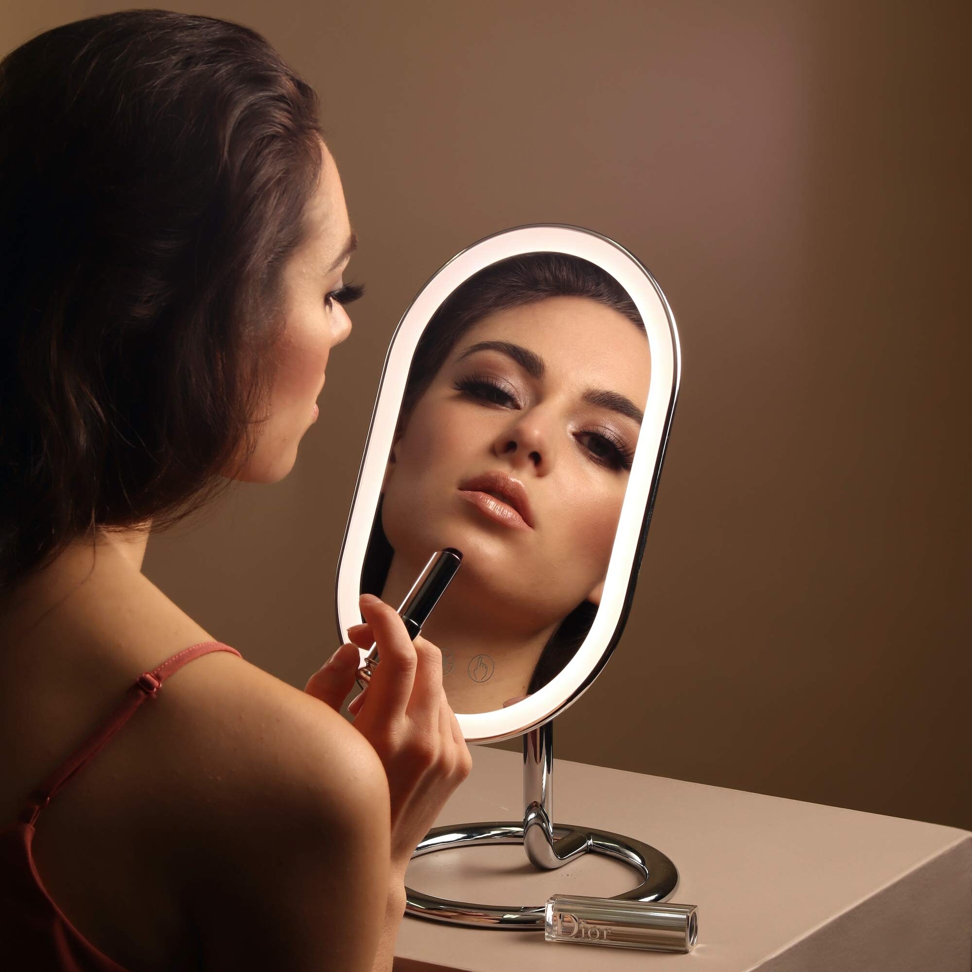 Wall Mount LED Lighted Vanity Makeup Mirror, Rechargeable - Cordless  Illuminated Cosmetic Mirror with 3 Dimmable Light Settings - Bed Bath \u0026  Beyond - 41073521, image size:2000x2000