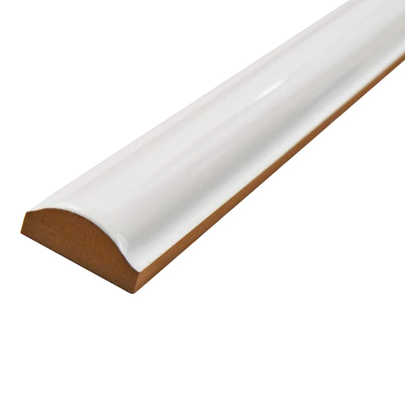 Merola Tile Moldura White 1" x 7-7/8" Ceramic Wall Trim - (1 Tile)
