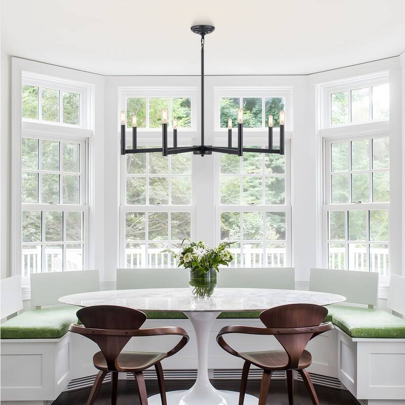 Starskys 8-Light Dimmable Mid-Century Modern Candle Chandelier