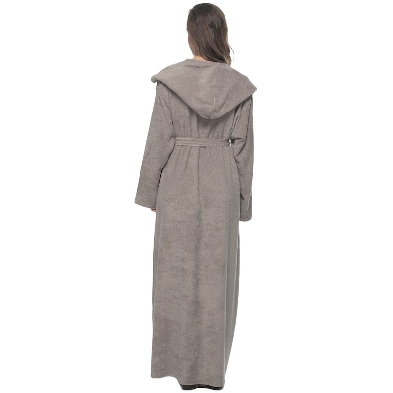 Women's Angel Stlyle Robe Ankle Long Hooded Turkish Cotton Bathrobe