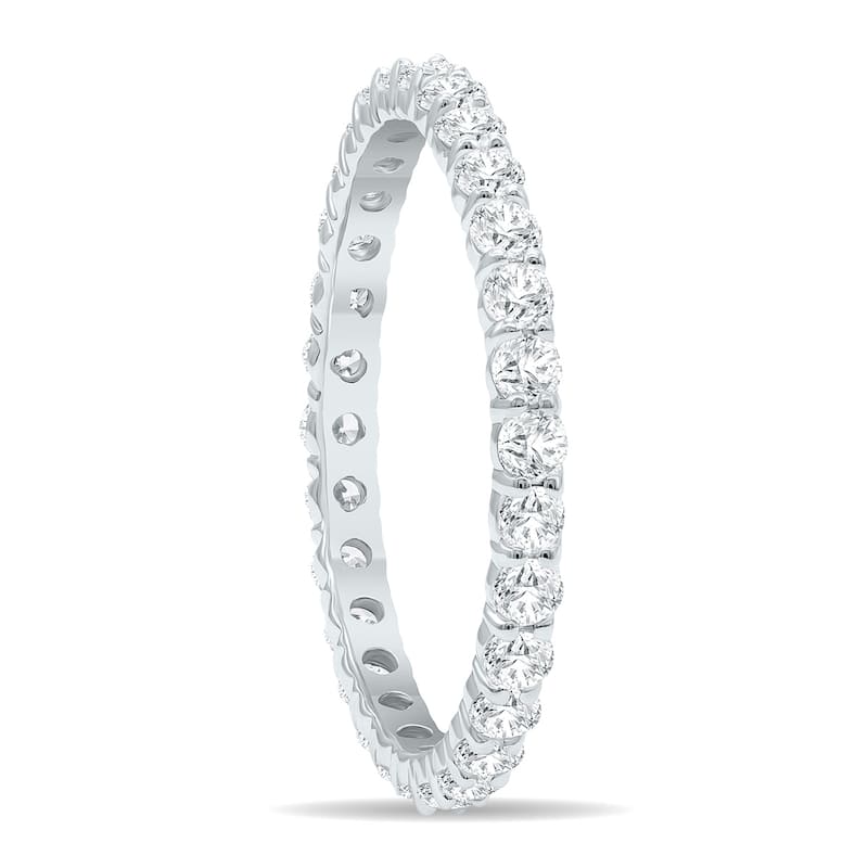 1 Carat TW Thin Low Set Diamond Eternity Band in 10K White Gold