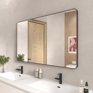 60x36'' Rounded Rectangle Bathroom Wall Mirror,Tempered Glass Mirrors