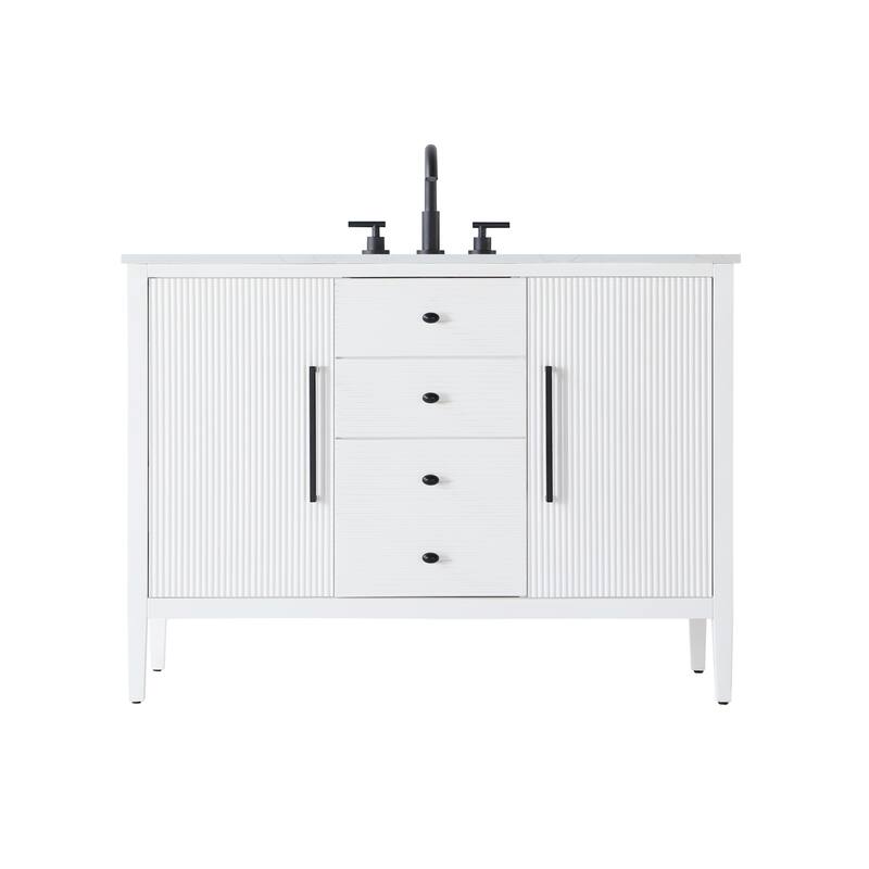 Elegant Lighting VF29648 Blakely 48" Free Standing Single Basin Vanity - White