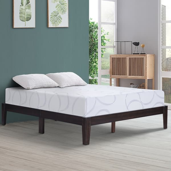 solid wood headboard king on Sleeplanner 14 Inch Deluxe Solid Wood Bed Frame King Overstock 22882024