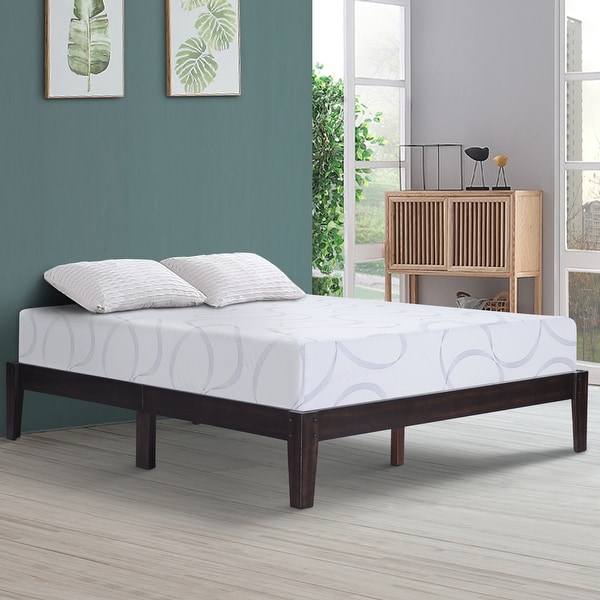 Sleeplanner 14 in. Queen Solid Wood Platform Bed Frame On Sale