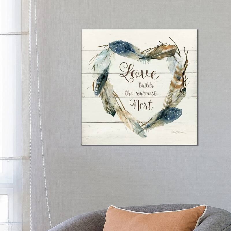 iCanvas "Feather Love Nest" by Carol Robinson Canvas Print - 26x26x1.5