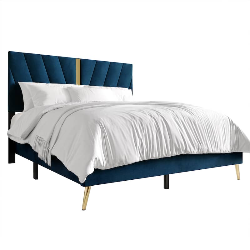 CraftPorch Luxurious Velvet Upholstered Bed