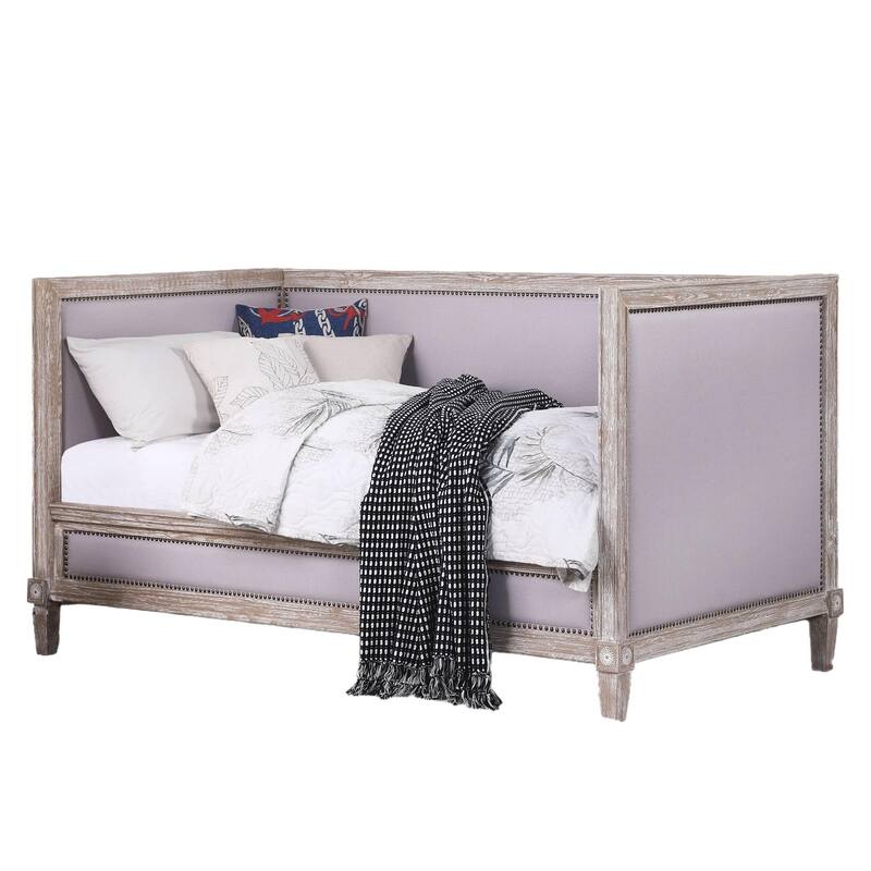 Charlton Beige Linen & Weathered Oak Finish Daybed (Twin)
