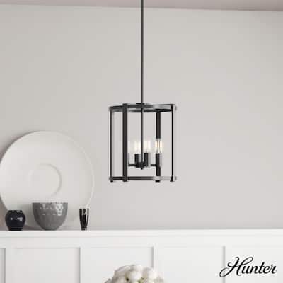 Hunter Astwood 16" 4-Light Round Chandelier, Dining Room Table, Kitchen Island, Cage, Transitional, Art-Deco