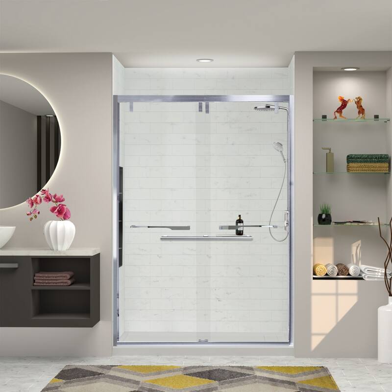 Transolid EBPT608010C-J 80" High x 60" Wide Bypass Frameless Shower