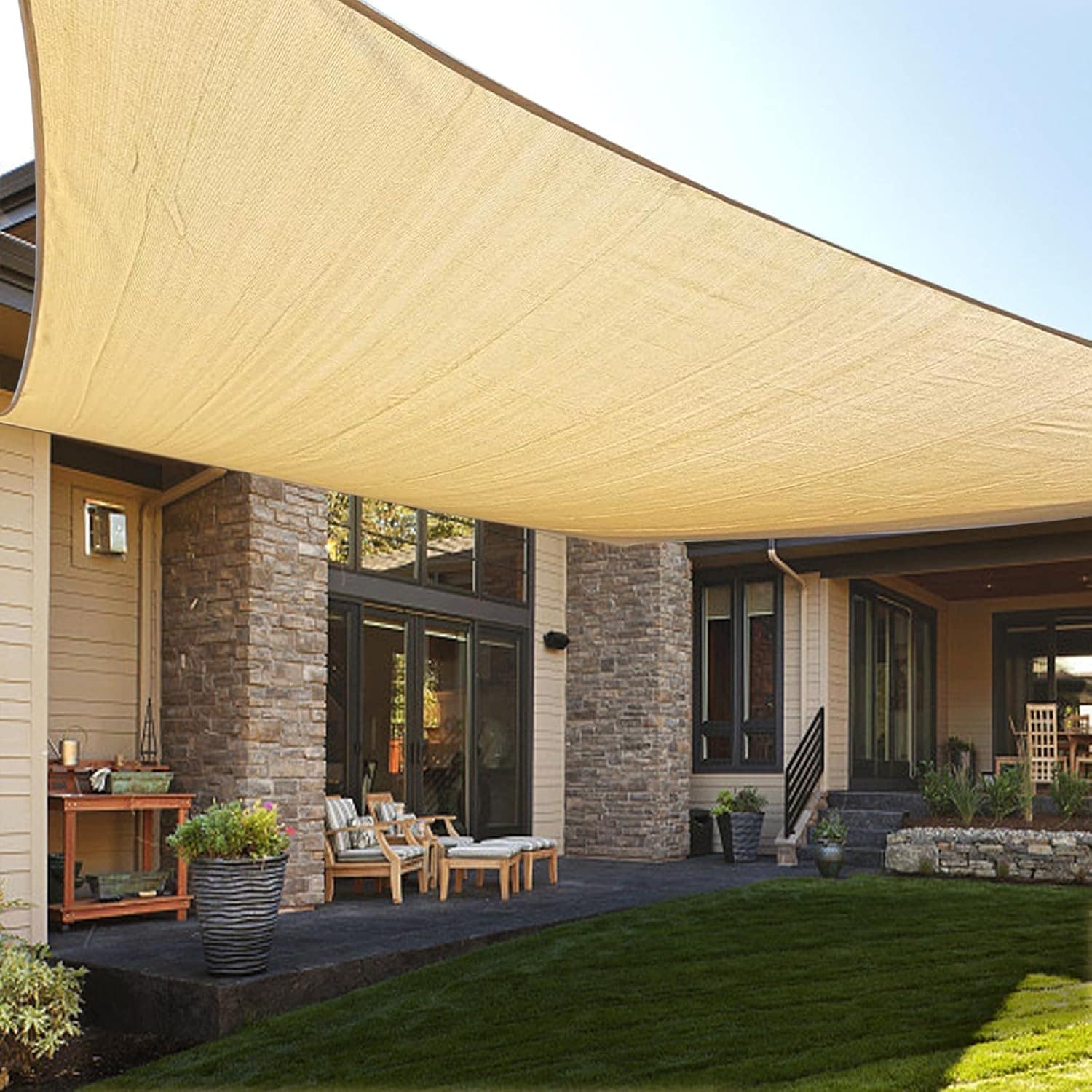 10' x 20' Sun Shade Sail for Patio, Garden, and Outdoor Spaces