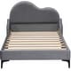 preview thumbnail 10 of 10, Twin Size Upholstered Platform Bed with Cloud-Shaped Headboard, Beige - Sturdy & Comfortable Design