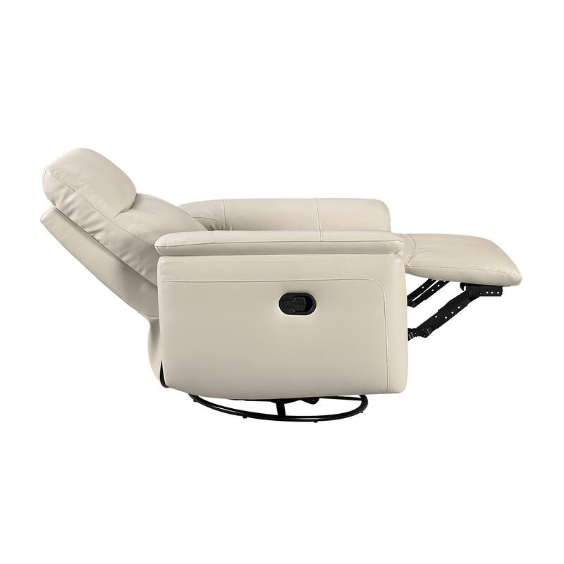 Koa 35" Leather Swivel Glider Reclining Chair - Gentle Gliding Motion