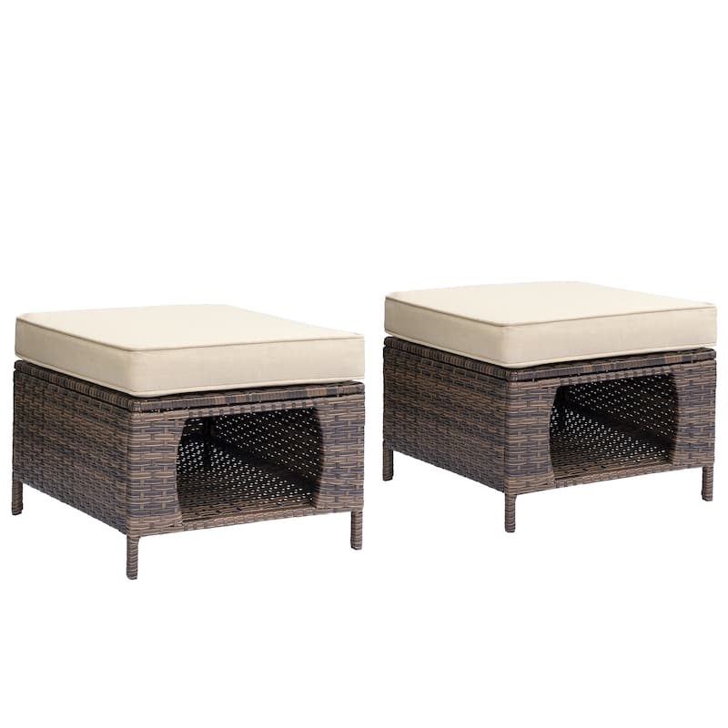 Outdoor Furniture-Wicker Patio Furniture Sets with Swivel Rocker Chair