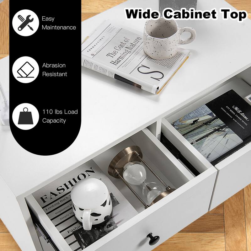 Gymax 4-drawer Storage Dresser Chest of Drawers Storage Cabinet