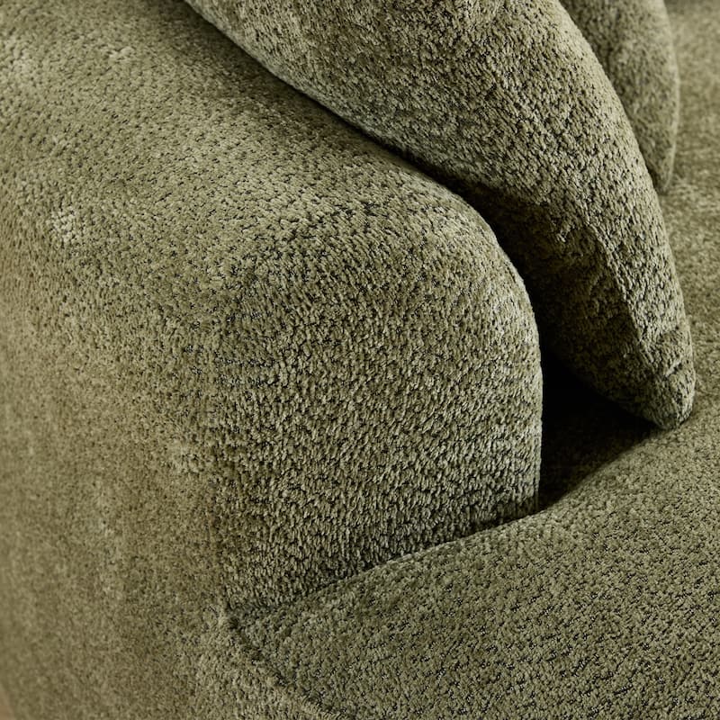 124.5 Inch Oversized Cloud Sofa, Modern Boneless Chenille Couch with Pillows, No Assembly Sofa for Living Room